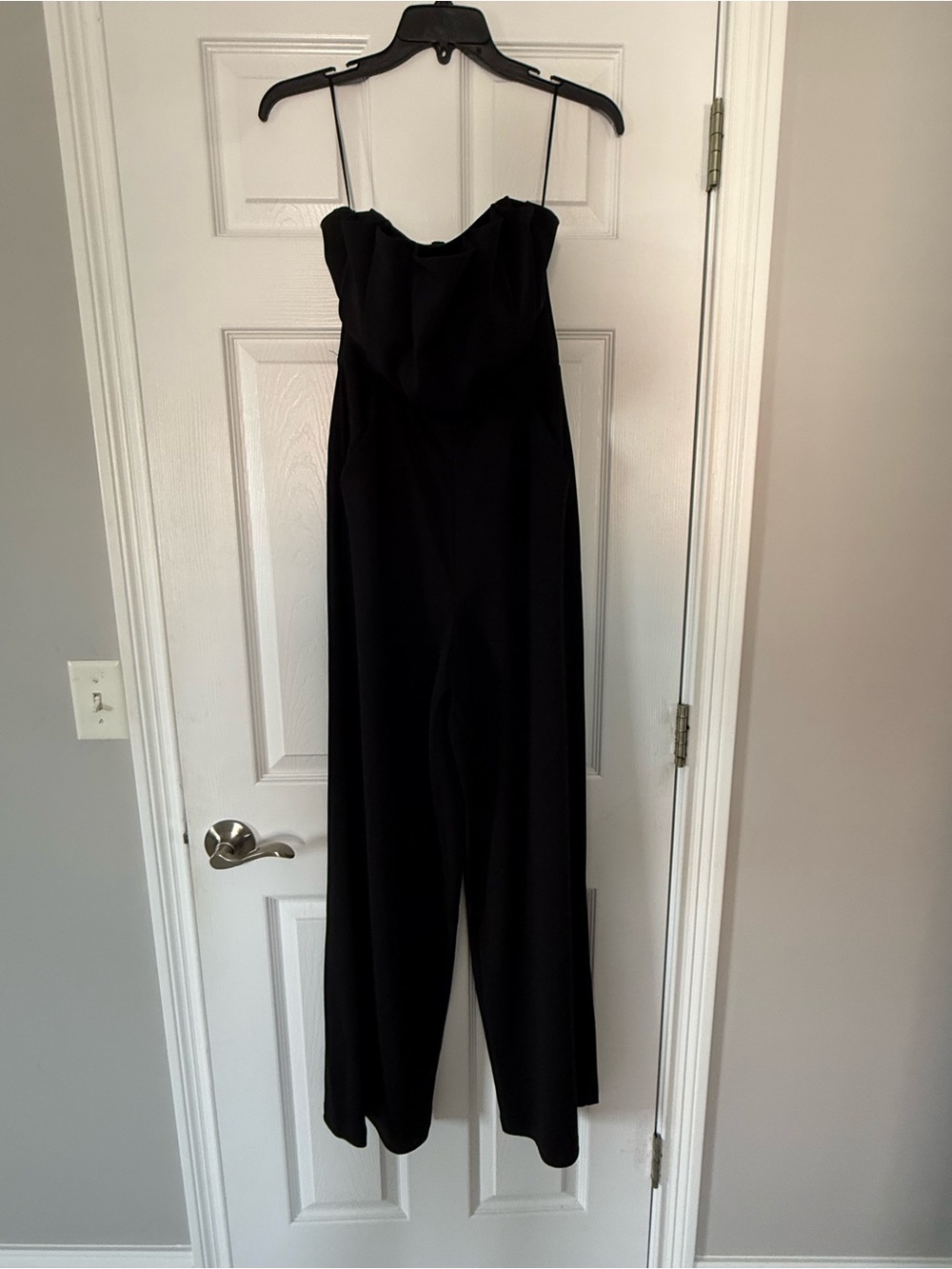 Versona Black Strapless Wide-Leg Jumpsuit